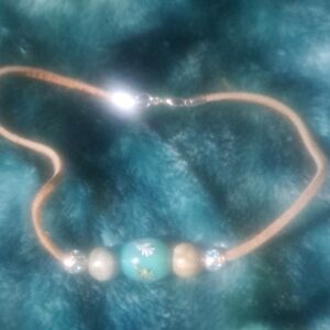 Turquoise Bead Leather Necklace